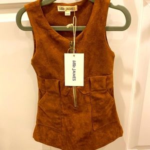 Little Girls Brown Suede Dress NWT